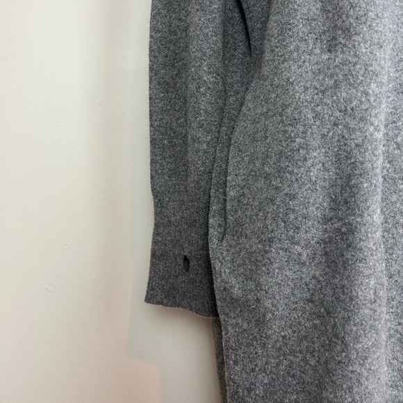 EVERLANE The Cozy Charcoal Gray Long Hooded Cardigan Maxi Duster Sweater - Picture 4 of 13